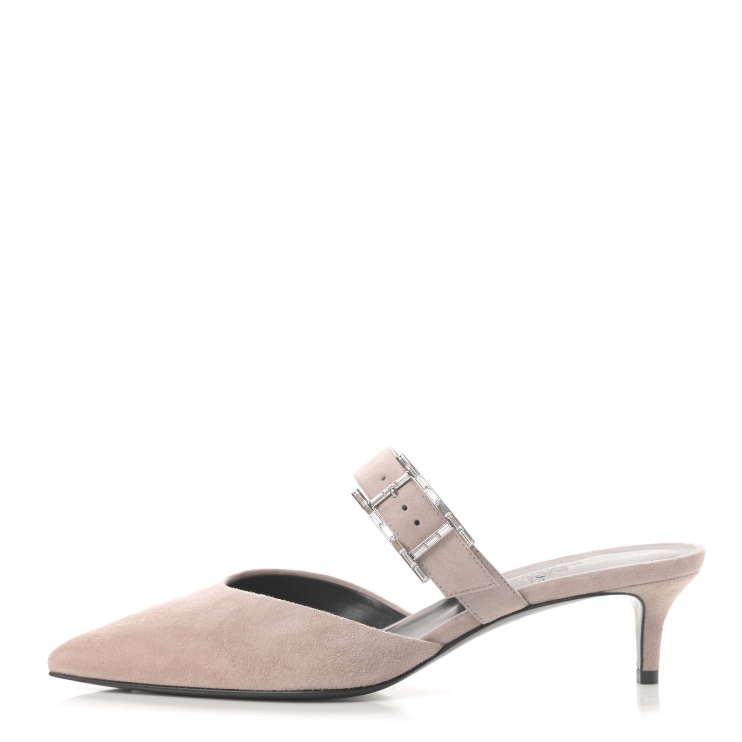 Suede Goatskin Blink Mules 36.5 Beige Rose