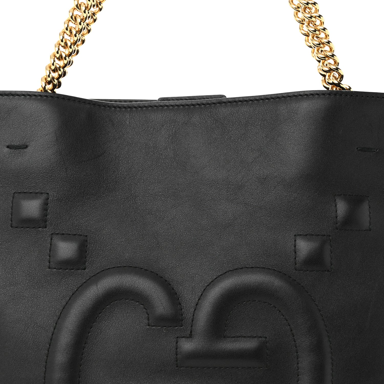 Gucci Apollo Calfskin GG Dadini Embroidered Chain Shoulder Tote Black 8 of 12