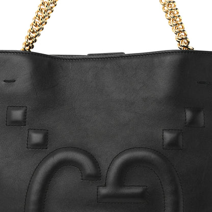 Gucci Apollo Calfskin GG Dadini Embroidered Chain Shoulder Tote Black 8 of 12