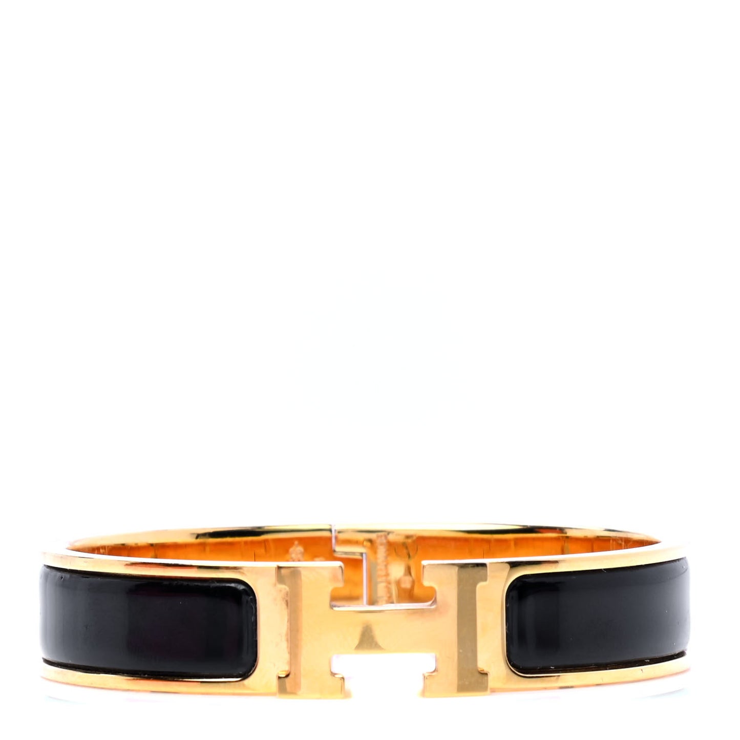 Enamel Narrow Clic Clac H Bracelet PM Black