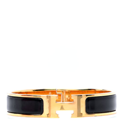 Hermes Enamel Narrow Clic Clac H Bracelet PM Black 1 of 6