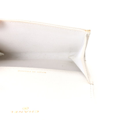 Chanel Caviar Quilted Flap Card Holder Wallet White 5 of 8