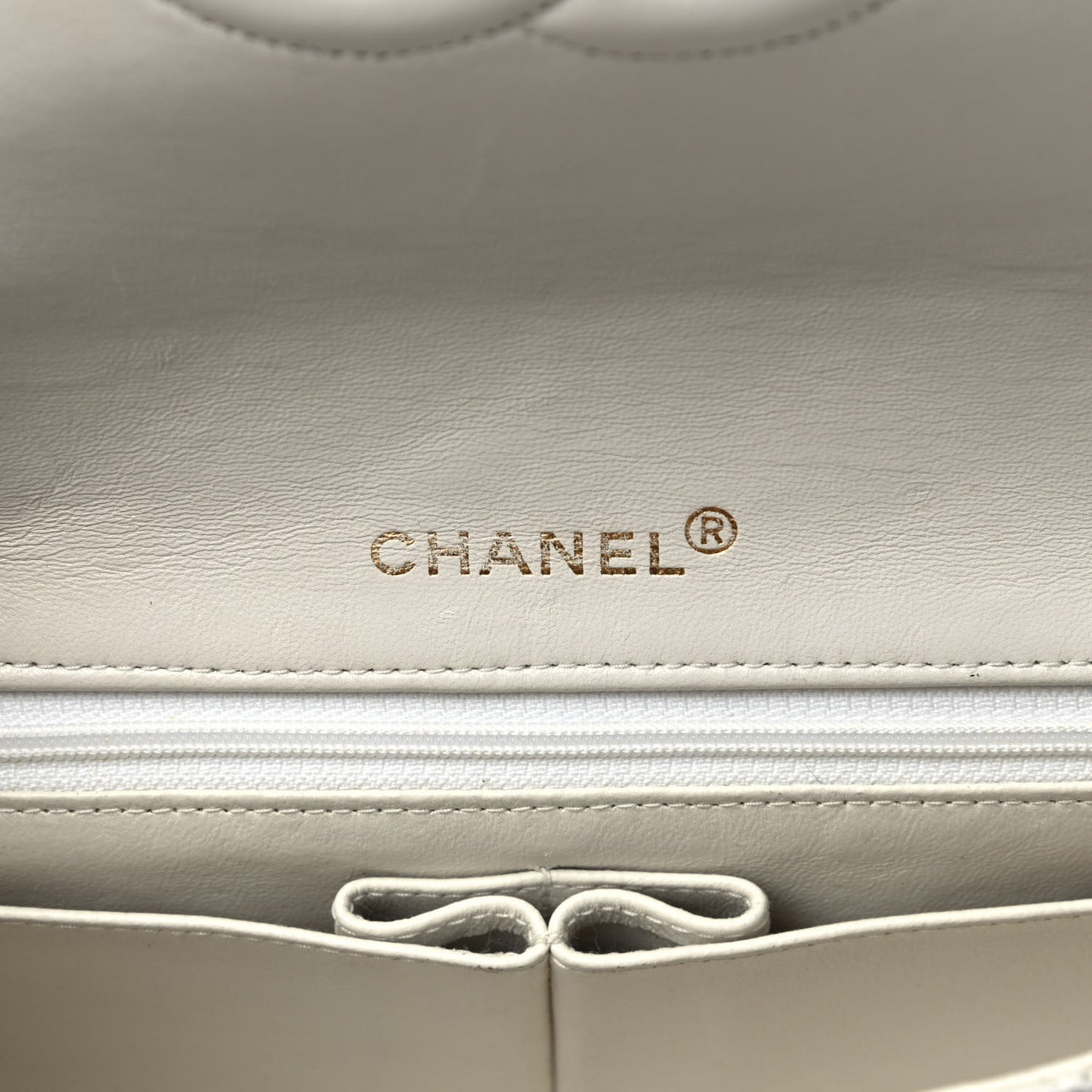 Lambskin Quilted Small Single Flap White