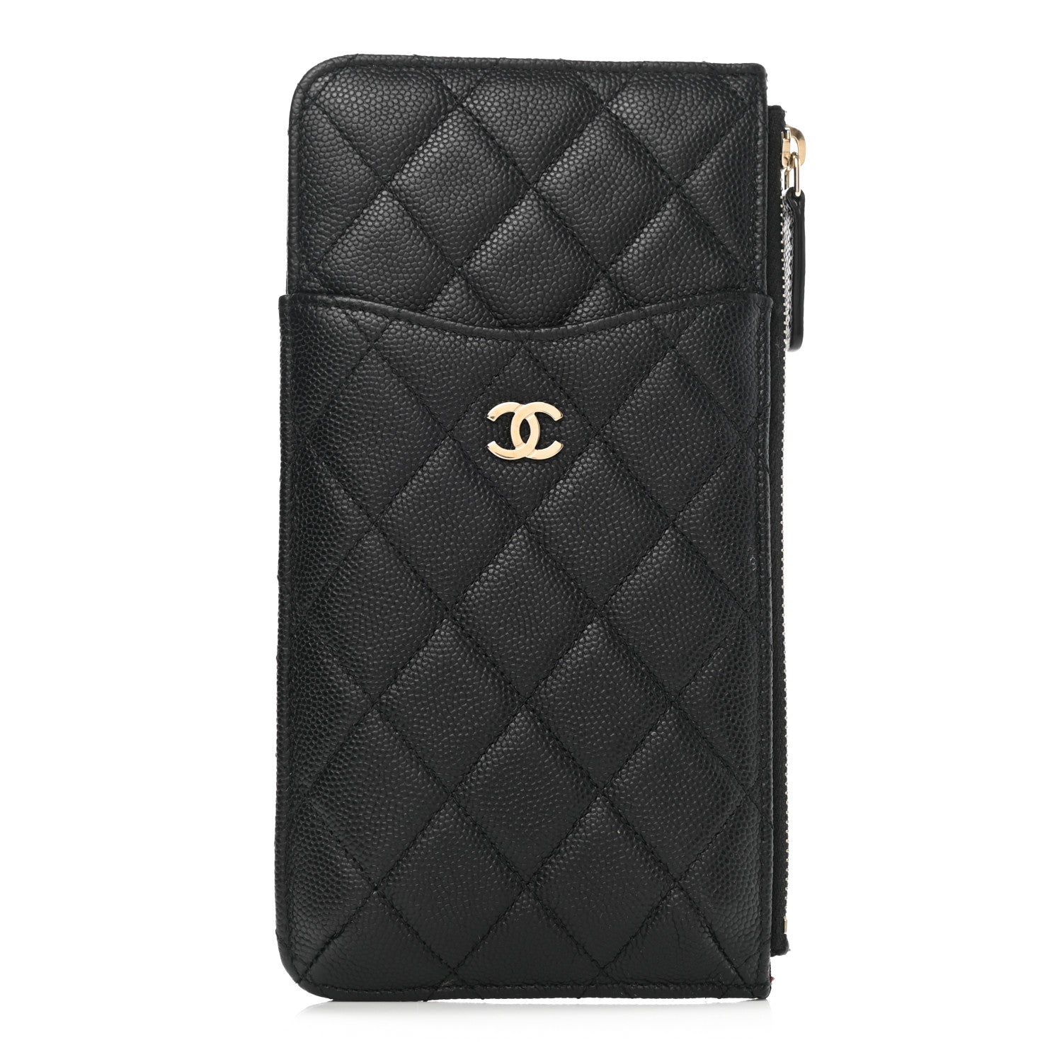 Chanel Caviar Quilted Classic Flat Wallet Pouch Black 2 of 13
