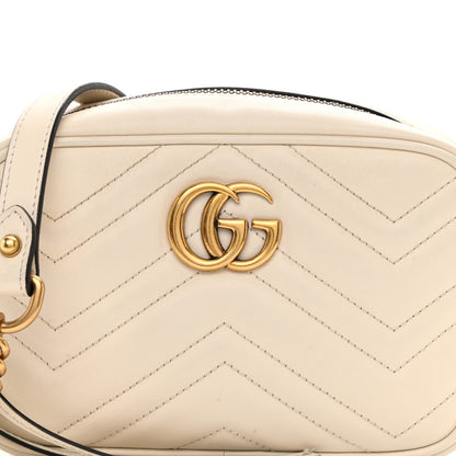 Gucci Calfskin Matelasse Mini GG Marmont Chain Shoulder Bag White 7 of 11