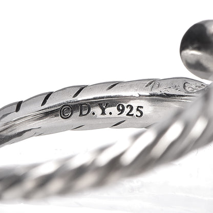 David Yurman Sterling Silver Diamond 10mm Willow Open Single Row Ring 58 8.25 4 of 4
