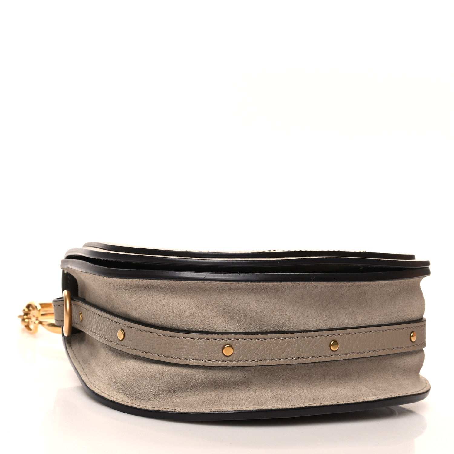 Chloe Calfskin Suede Small Nile Bracelet Bag Motty Grey 4 of 9