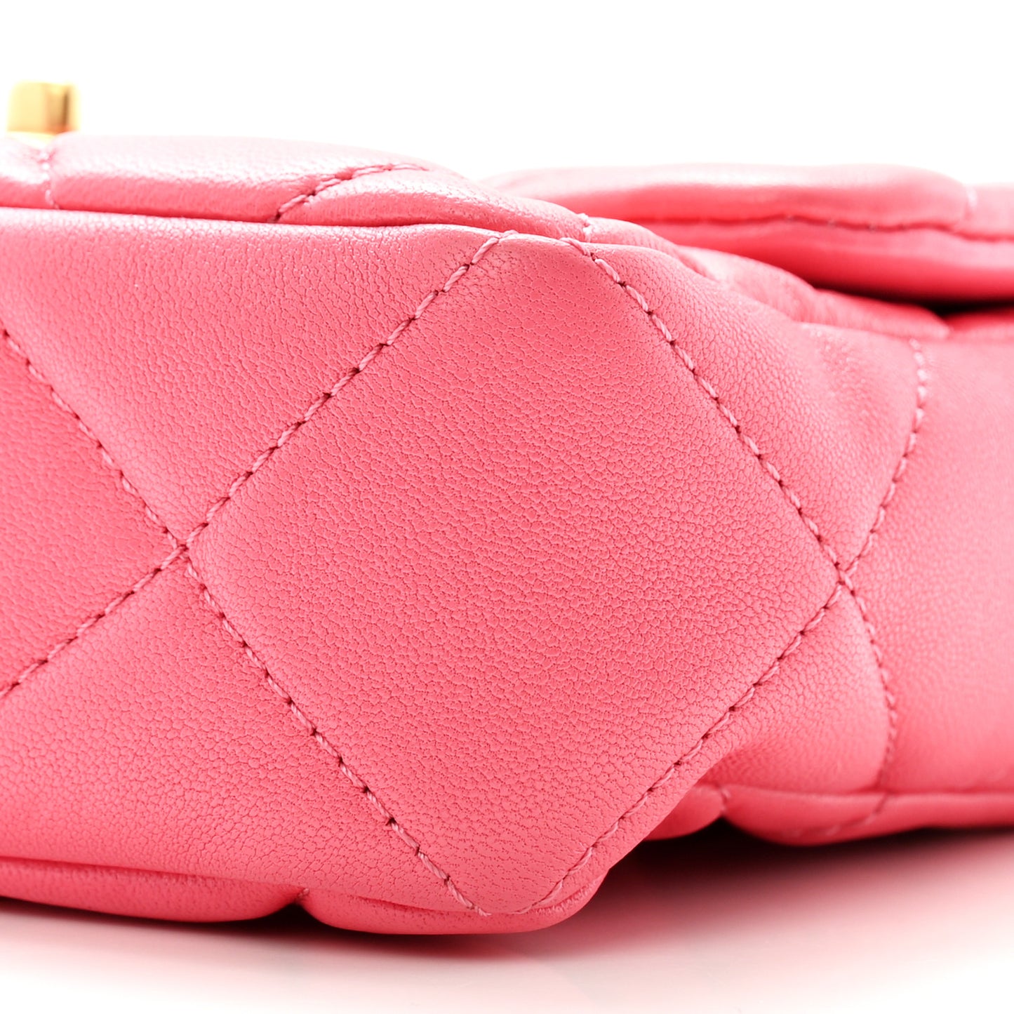Lambskin Plexiglass Quilted Coco Love Mini Flap Pink