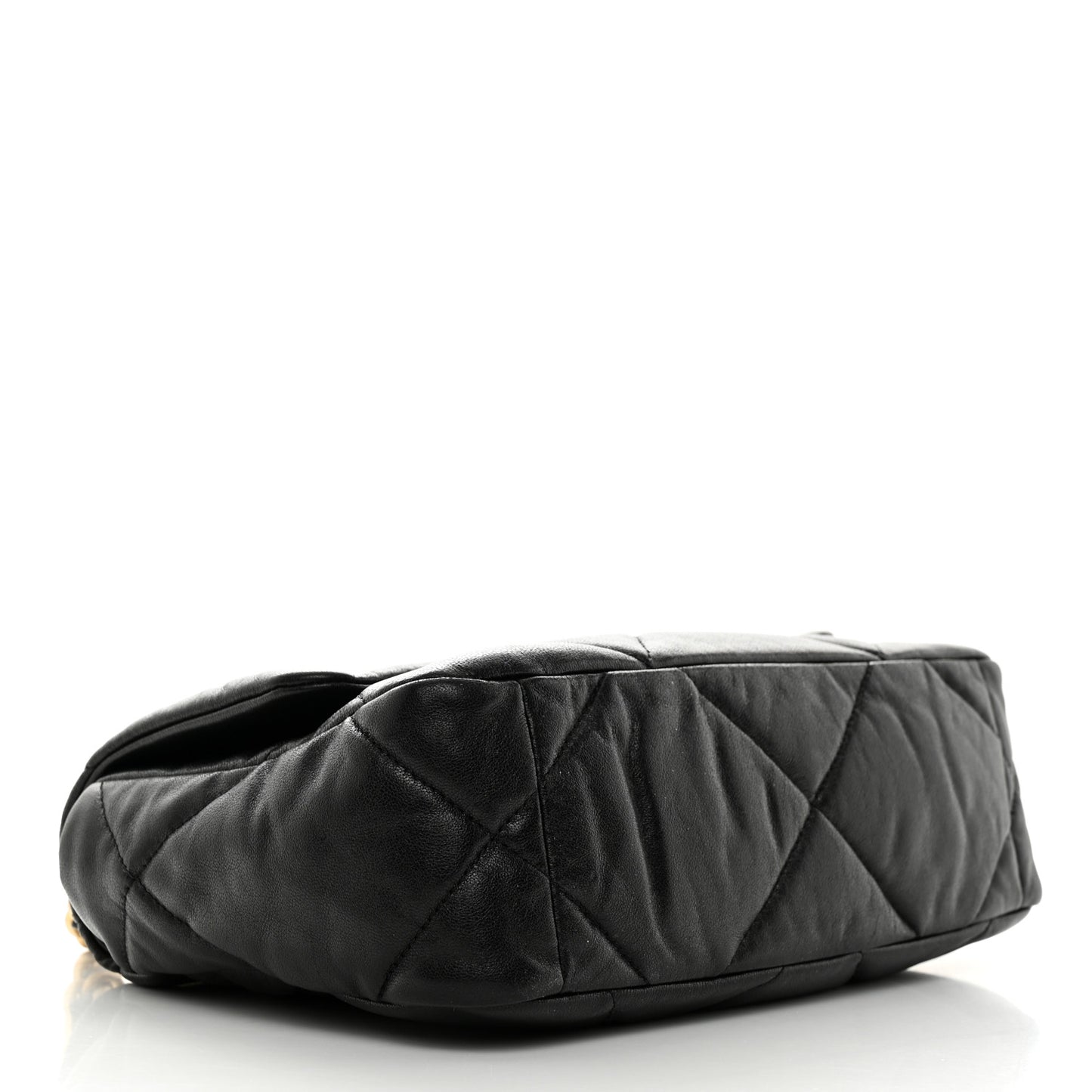 Shiny Goatskin Quilted Medium Chanel 19 Flap Black