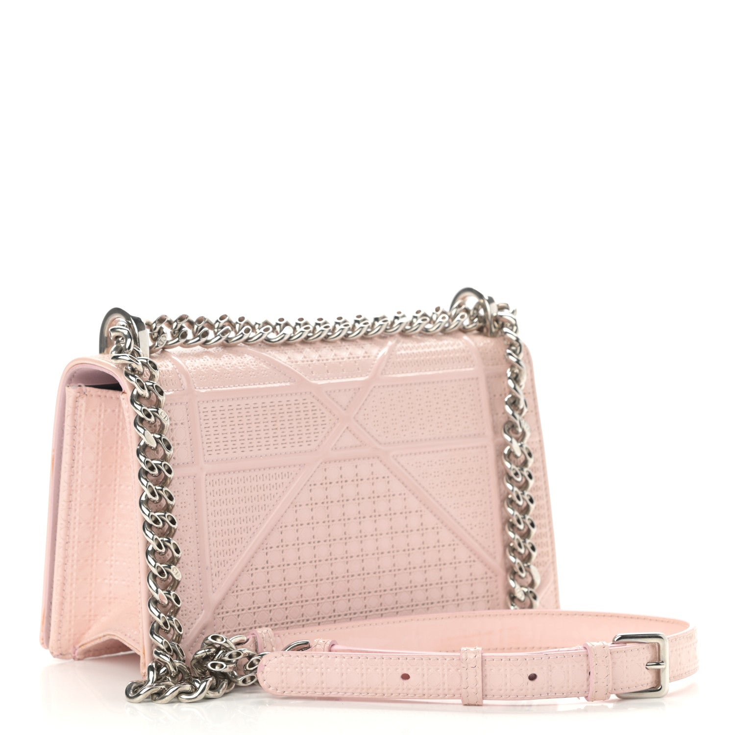 Christian Dior Patent Micro-Cannage Small Diorama Flap Bag Rose 3 of 16