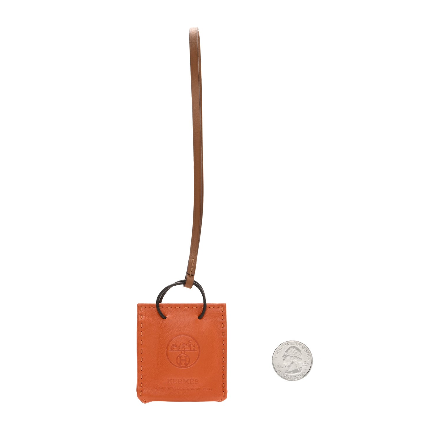 Milo Lambskin Swift Shopping Bag Charm Feu Gold