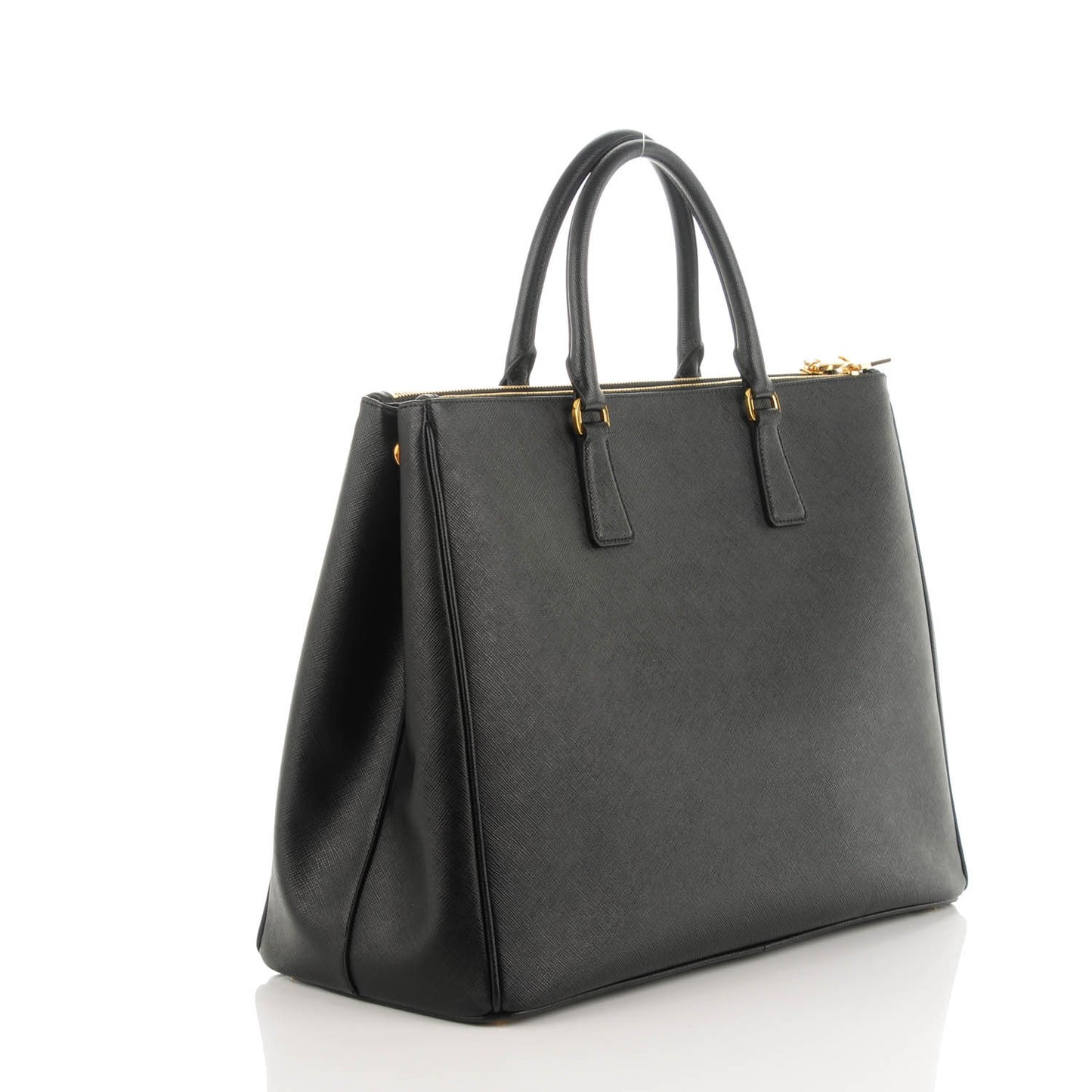 Saffiano Lux Extra Large Galleria Double Zip Tote Black