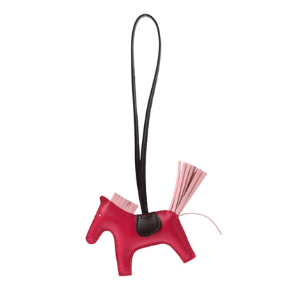 Hermes Milo Lambskin Grigri Rodeo Horse Bag Charm PM Rose Sakura Framboise Rouge Sellier 1 of 4