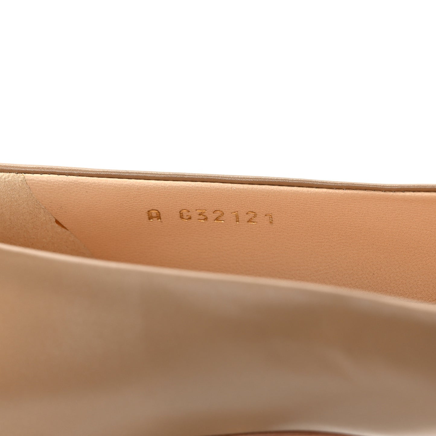Lambskin Patent Cap Toe Pumps 41 Beige White