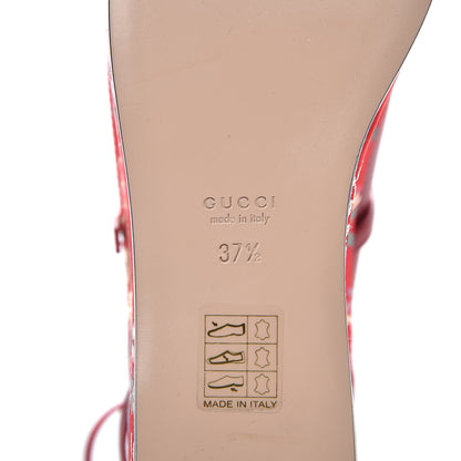 Gucci Malaga Kid Silk Hannelore Detachable Platform Slide 37.5 Hibiscus Red 8 of 11