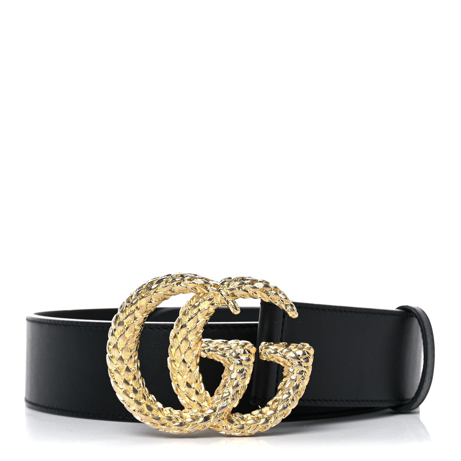 Gucci Moon Calfskin Scales Double G 40mm Belt 75 30 Black 1 of 5
