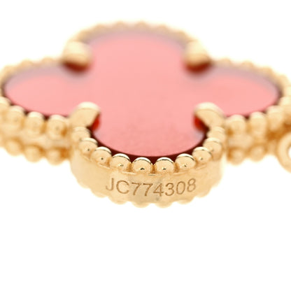 Van Cleef & Arpels 18K Yellow Gold Carnelian 5 Motifs Vintage Alhambra Bracelet 5 of 5
