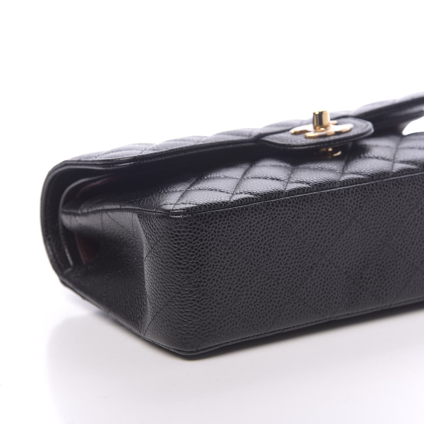 Caviar Quilted Small Double Flap Black