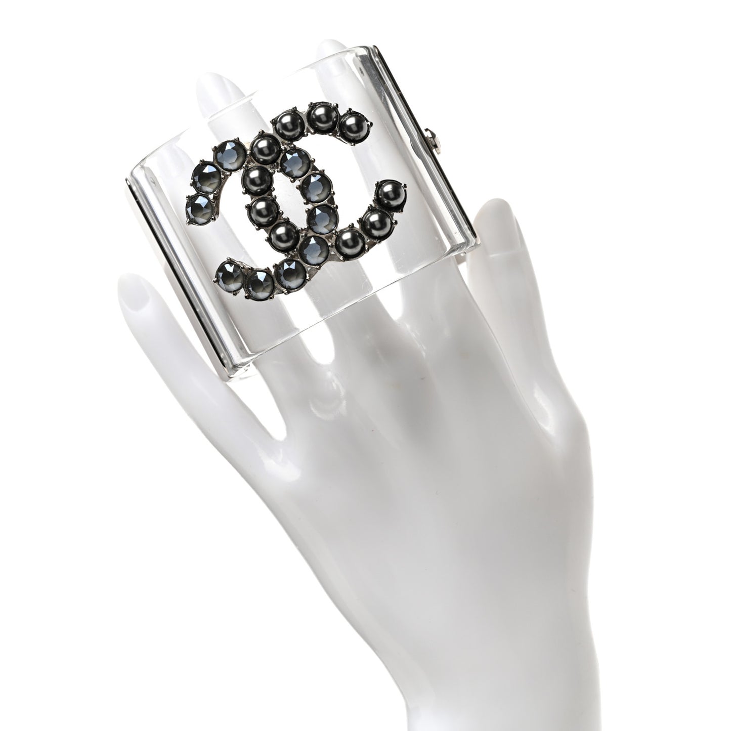 Resin Crystal Pearl CC Cuff Transparent