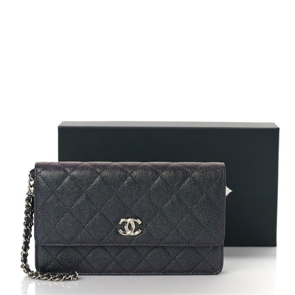 Chanel Iridescent Caviar Quilted Classic Pouch Clutch Black 11 of 11
