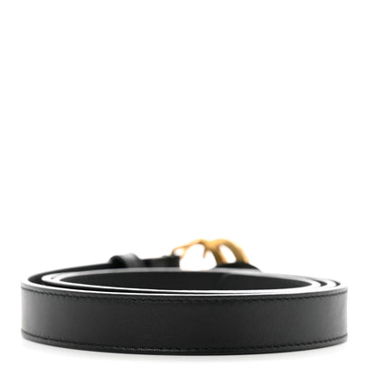 Gucci Calfskin Pearl Double G 20mm Belt 85 34 Black Cream 2 of 5