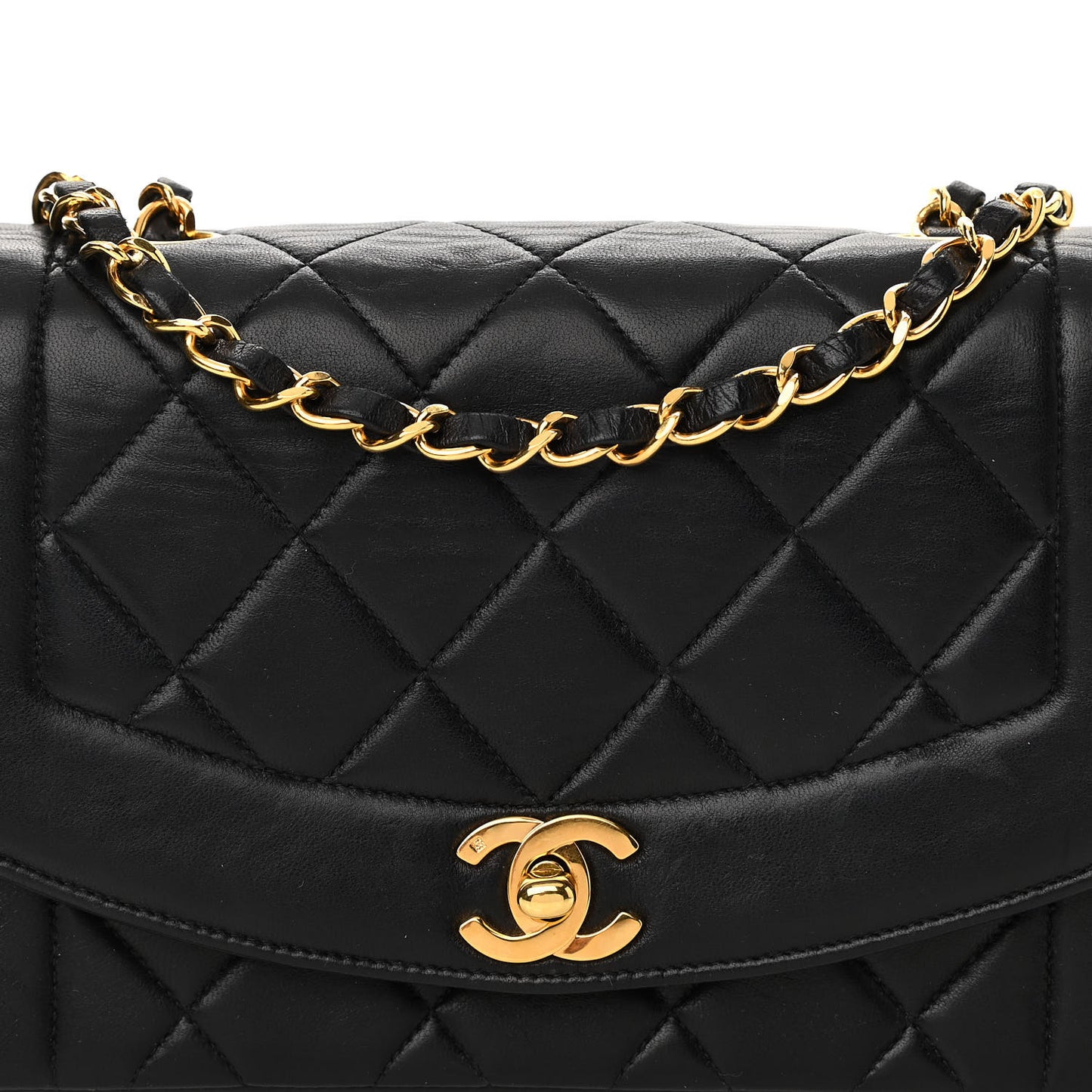 Lambskin Quilted Small Single Flap Black