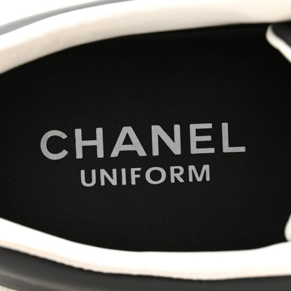 Chanel Calfskin Mens CC Sneakers 42 Black 6 of 10