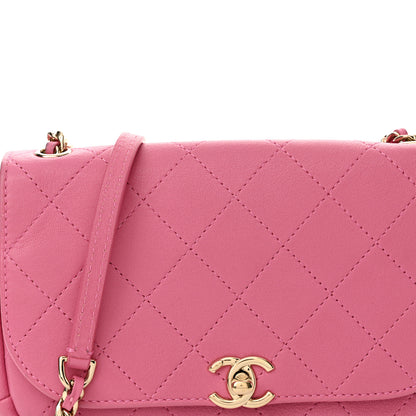 Chanel Goatskin Stitched Casual Trip Single Flap Pink 8 of 12