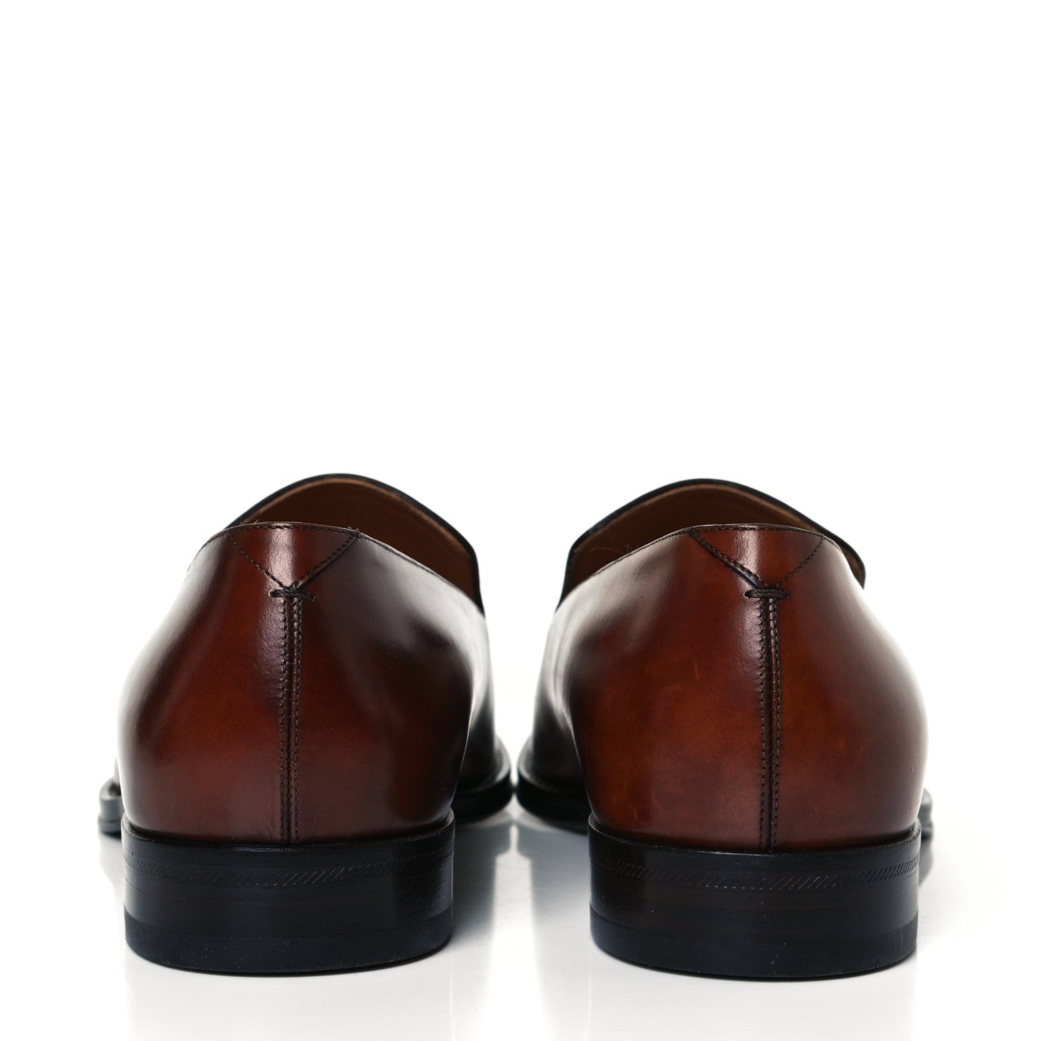 Louis Vuitton Waxed Calfskin Mens Vendome Loafers 8.5 Brown 6 of 9
