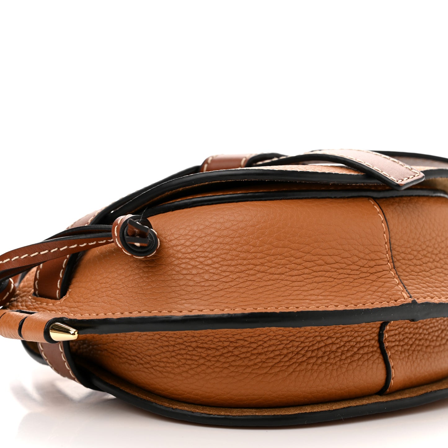 Grained Calfskin Mini Gate Crossbody Bag Caramel Pecan