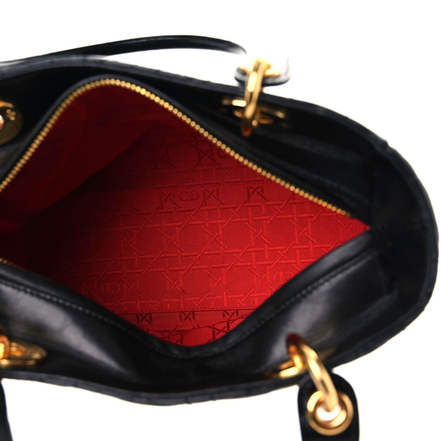 Christian Dior Lambskin Cannage Medium Lady Dior Black 11 of 15