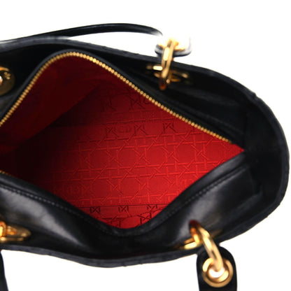 Christian Dior Lambskin Cannage Medium Lady Dior Black 11 of 15