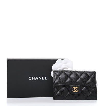 Chanel Caviar Quilted Flap Card Holder Wallet Black 9 of 9