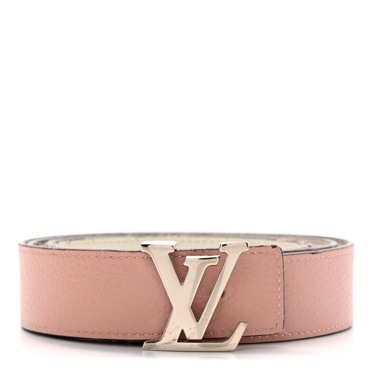 Louis Vuitton Taurillon Calfskin Monogram 30mm LV Initiales Reversible Belt 90 36 Rose Ballerine Ivory 1 of 9