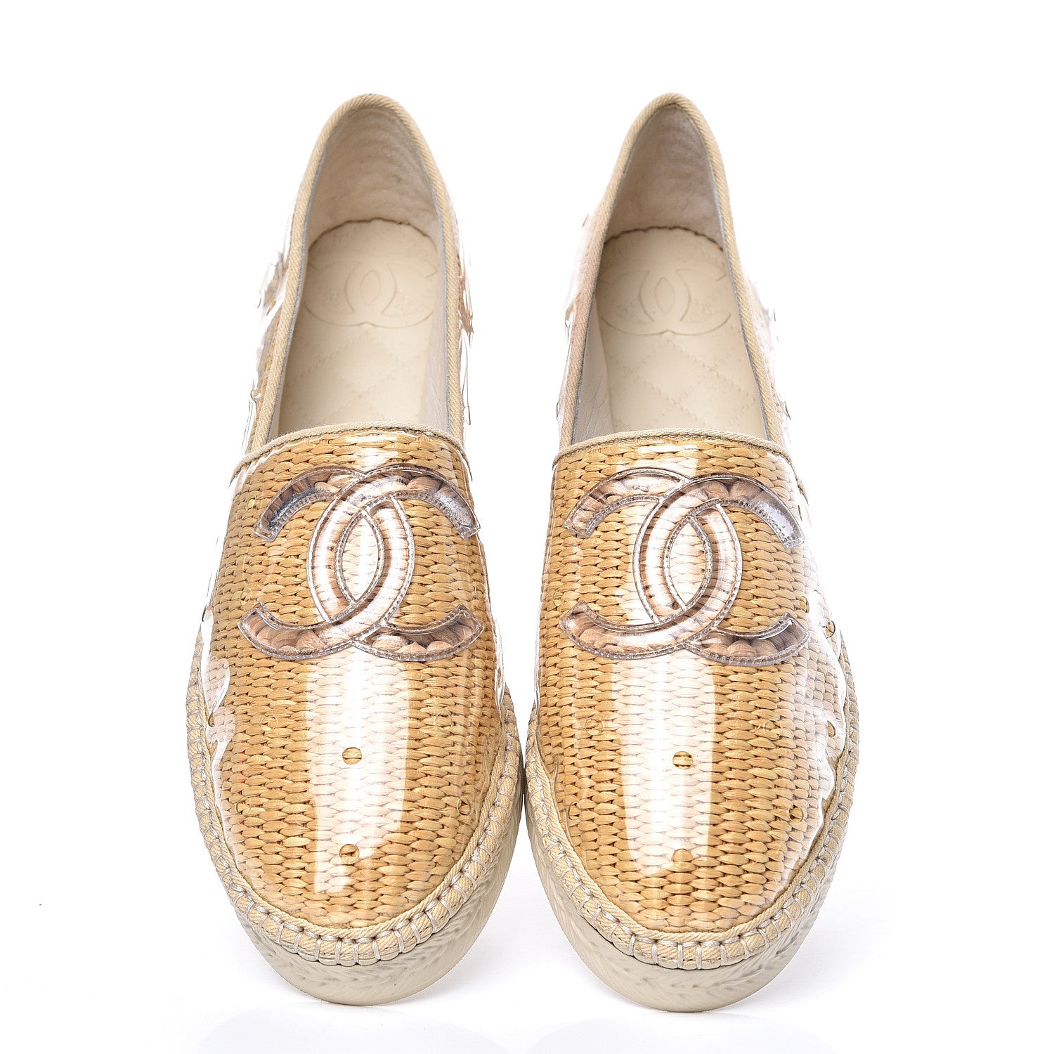 Chanel PVC Raffia CC Espadrilles 41 Beige 5 of 10