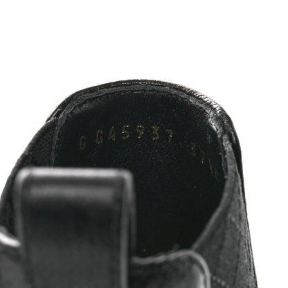 Chanel Shiny Grained Calfskin Patent Cap Toe Interlocking CC Short Boots 37.5 Black 10 of 12