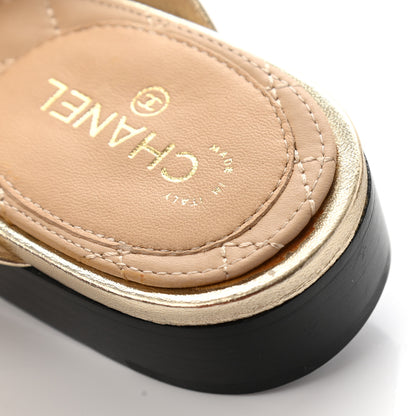 Chanel Metallic Lambskin Chain Braided Mules 40.5 Light Gold 13 of 16