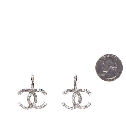 Chanel Baguette Crystal Pearl CC Drop Earrings Silver 2 of 5