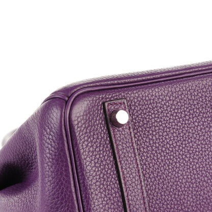 Hermes Taurillon Clemence Birkin 30 Ultraviolet 7 of 27