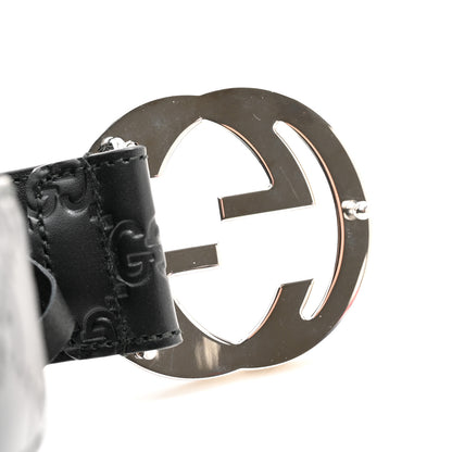 Gucci Guccissima Signature Interlocking G 40mm Belt 105 42 Black 5 of 8