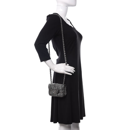 Chanel Sequin Micro Flap Dark Silver 2 of 12