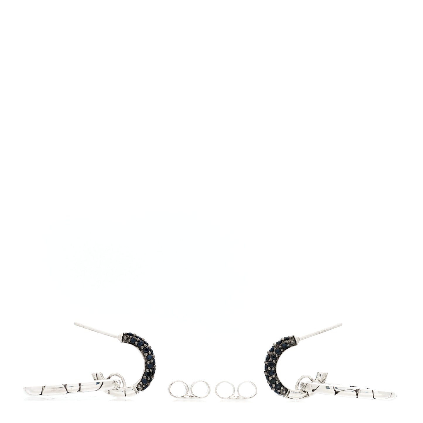 Sterling Silver Black Sapphire Kali Door Knocker Earrings
