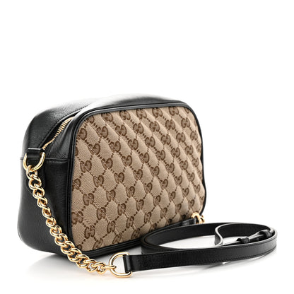 Gucci Monogram Matelasse Diagonal Small GG Marmont Chain Shoulder Bag Beige Black 3 of 11