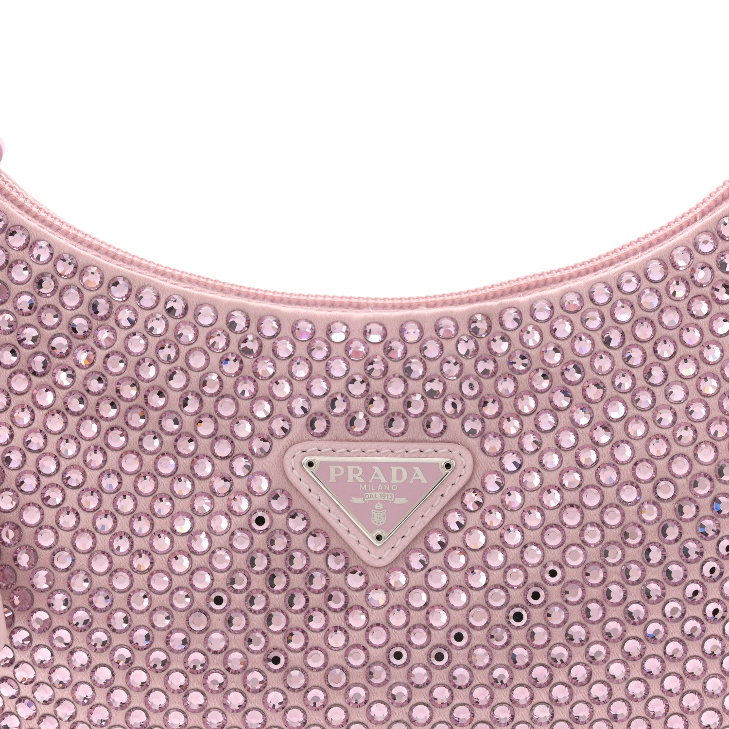 Prada Satin Crystal Mini Re-Edition 2000 Bag Alabastro 8 of 11