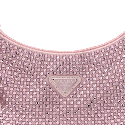 Prada Satin Crystal Mini Re-Edition 2000 Bag Alabastro 8 of 11