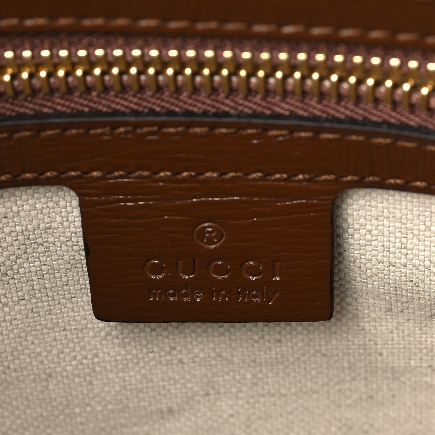 GG Supreme Monogram Azalea Calfskin Small Horsebit 1955 Top Handle Bag Beige Ebony Brown Sugar