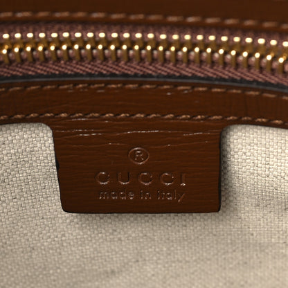 Gucci GG Supreme Monogram Azalea Calfskin Small Horsebit 1955 Top Handle Bag Beige Ebony Brown Sugar 7 of 7