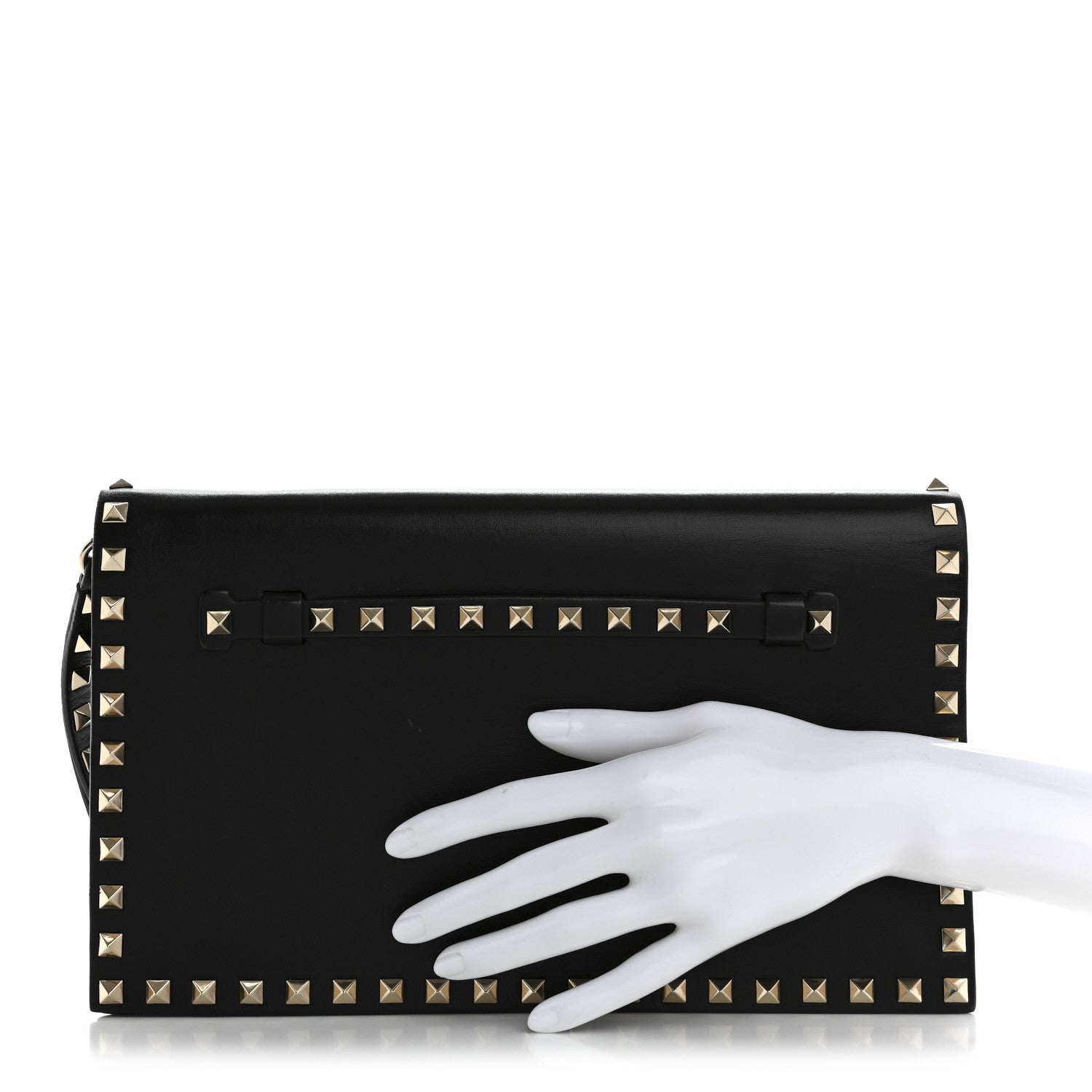 Valentino Garavani Nappa Rockstud Wristlet Clutch Black 2 of 13