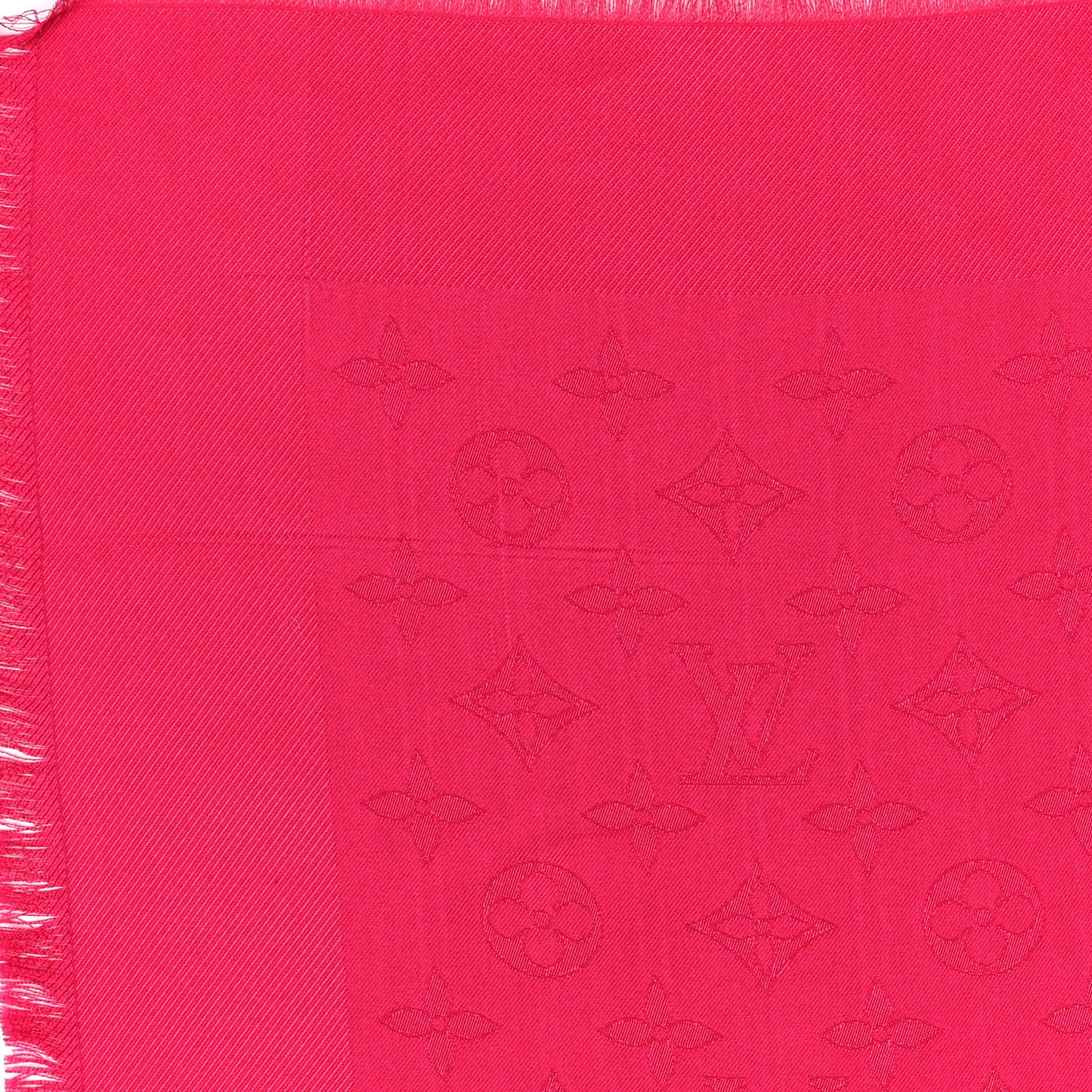 Silk Wool Monogram Shawl Berry