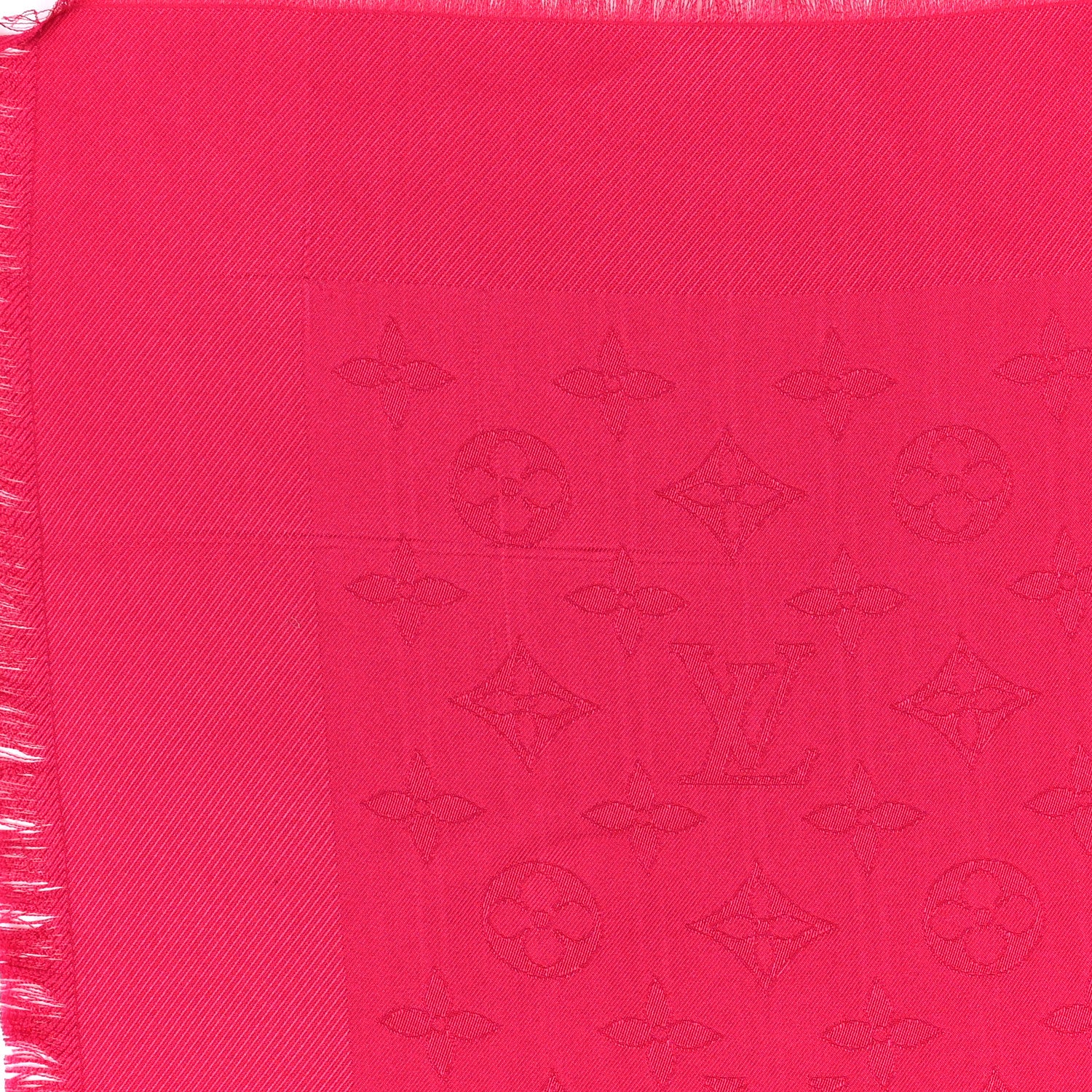 Louis Vuitton Silk Wool Monogram Shawl Berry 3 of 3